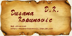 Dušana Kopunović vizit kartica